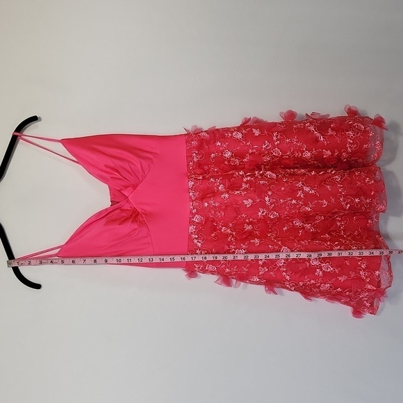 Hebeos Women's Size S Princess Pink Spaghetti Strap Sleeveless Mini Party Dress - Picture 15 of 16